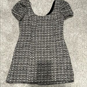 Chic Black and White Tweed Dress